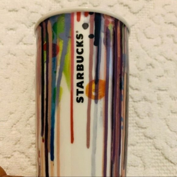 Starbucks | Ceramic Travel Tumbler | Paint Drip - Picture 7 of 10